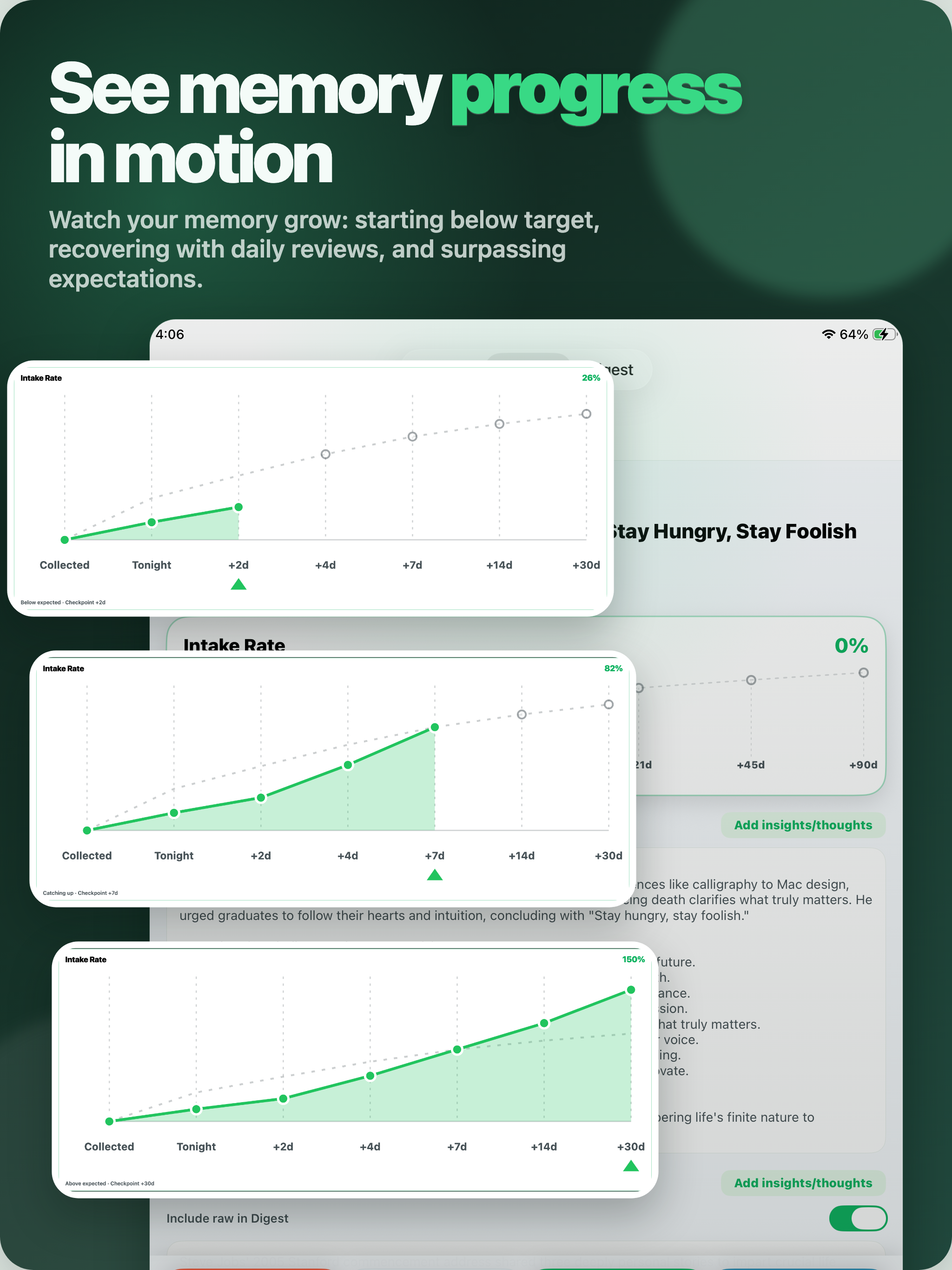 ReChew intake rate on iPad